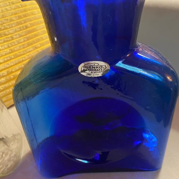 384 Water 💦 Bottle Blenko Beautiful Flower Vase - Colbalt Blue - Picture 4 of 8